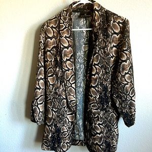 Women Worthington Snake Uncoiled Print Blazer Jacket Sz XL